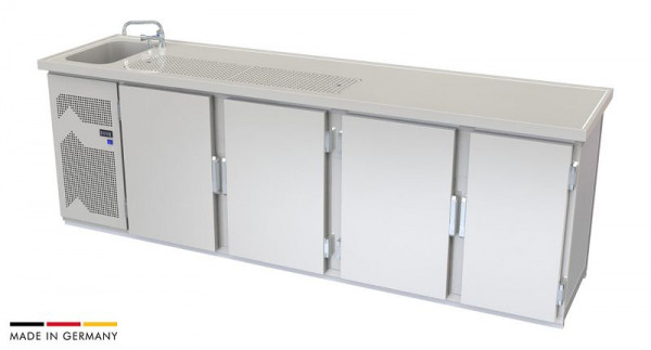 hefa Theke Brillant 28V/1L-TTTT, Abmaße: 950 x 2.800 x 650/700 mm, Brillant 28V/1L-TTTT