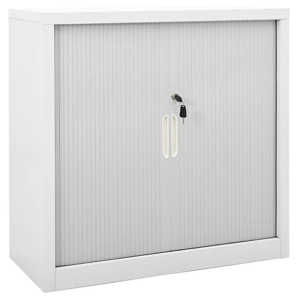 vidaXL Schiebetürenschrank Grau 90x40x90 cm Stahl, 336430