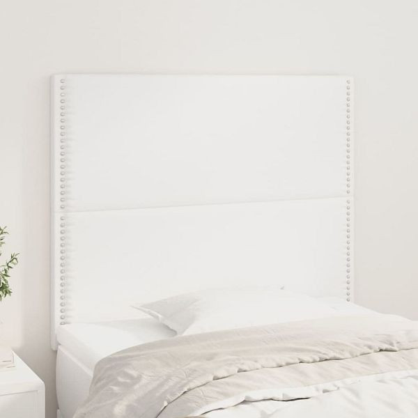 vidaXL Kopfteile 2 Stück Weiß 100x5x78/88 cm Kunstleder, 3116277