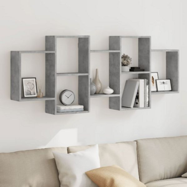 vidaXL Wandregal Betongrau 159x18x65 cm Holzwerkstoff, 853212