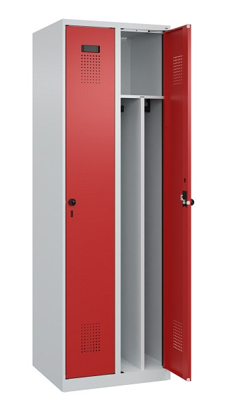 C+P Spind Evolo PLUS, 2 Abteile, 1850x600x500mm, 7035/3000, Verschluss Drehriegel, 049000-20F S10003