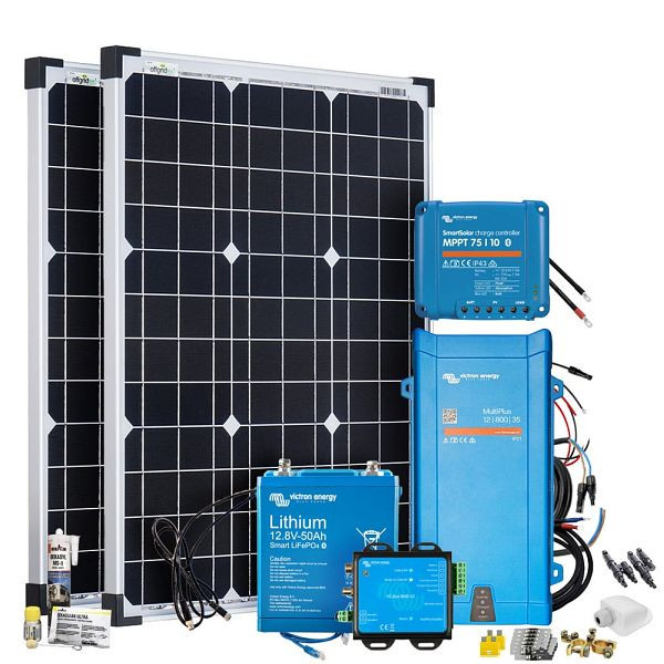 Offgridtec Mobil VeCore S 100W 640Wh Wohnmobil Solaranlage inkl. MultiPlus12/800/35 Wechselrichter Laderegler - weiß, 4-01-023895-008