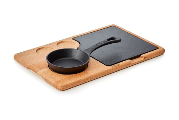 WAS Servierplatte Servierpfanne und emaillierter Gusseisenplatte 12,5 cm, Materialstärke: Boden & Rand 4 mm, 366703012