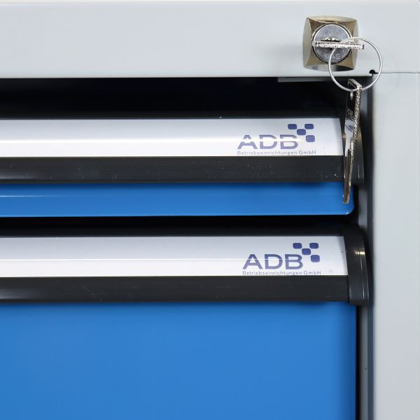 ADB Werkbank PROFI 1500, 6 Schubladen, Lichtgrau, Höhe 850 mm, 42694