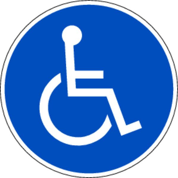 Schilder Klar Parkplatzkennzeichnung Rollstuhlfahrer (rund), 300 mm Folie selbstklebend, 3120/63
