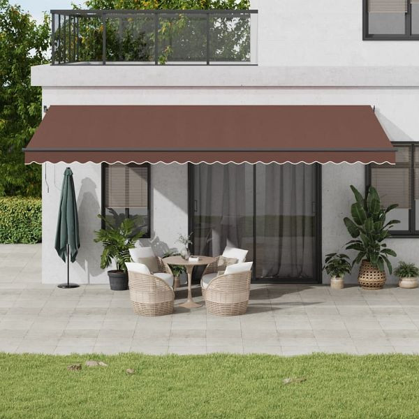 vidaXL Markise Manuell mit LEDs Braun 600x300 cm, 3310222
