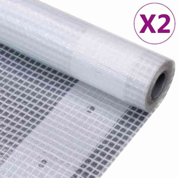 vidaXL Gitter-Abdeckplanen 2 Stück 260 g/m² 2x10 m Weiß, UV-beständig, 3082815