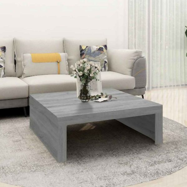 vidaXL Couchtisch Grau Sonoma 100x100x35 cm Holzwerkstoff, 815997