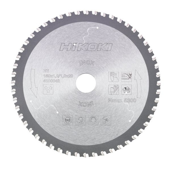 HiKOKI Cermet Kreissägeblatt INOX 150x20 Z52 Trapez- / Flachzahn, 4100042
