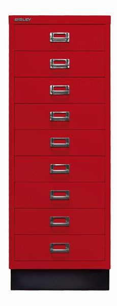 Bisley MultiDrawer, 39er Serie mit Sockel, DIN A3, 9 Schubladen, kardinalrot, L39A39S670