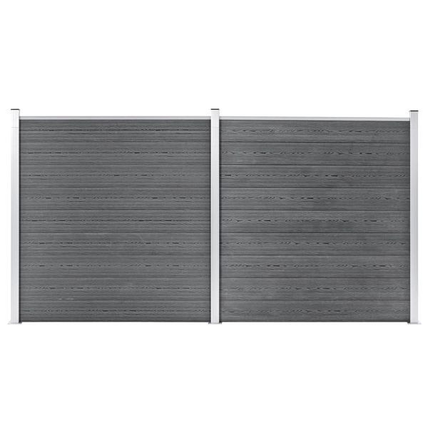 vidaXL Gartenzaun WPC 353×186 cm Grau, 3053225