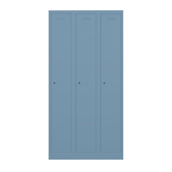 Bisley Garderobenschrank Primary Locker, 3 Abteile, 605 blau, PL3050T1605