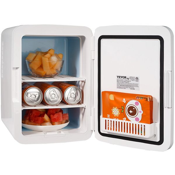 VEVOR 10 L / 12 Dosen Mini Kühlschrank, 2 in 1 Kleiner Kühlschrank Kühl- und Heizfunktionm, weiß, MNBXBSBLPT10L32ZHV2
