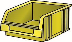 LISTA Lagersichtbehälter (BxTxH) 101x90x50mm Grösse 2 gelb, 83.103.000