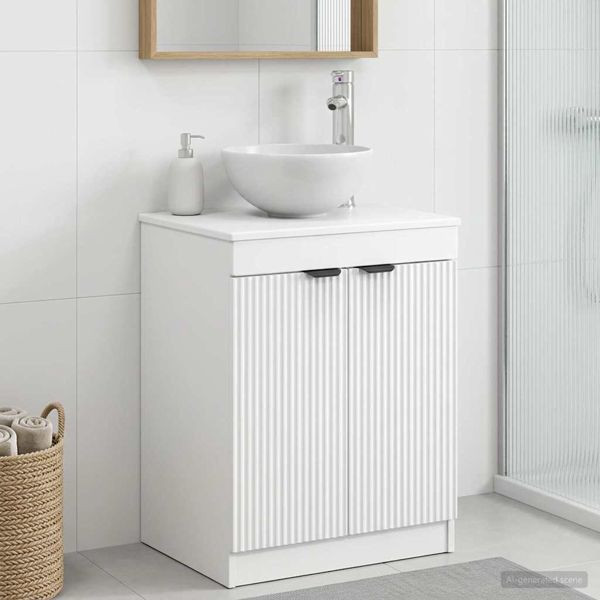 vidaXL Badezimmerschrank Weiß 54 x 41 x 70 cm Holzwerkstoff, 890148