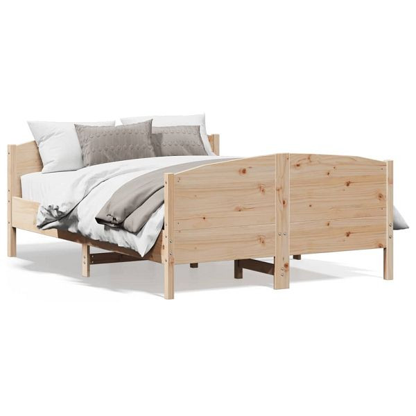 vidaXL Massivholzbett mit Kopfteil 120x190 cm Kiefer, 3216185