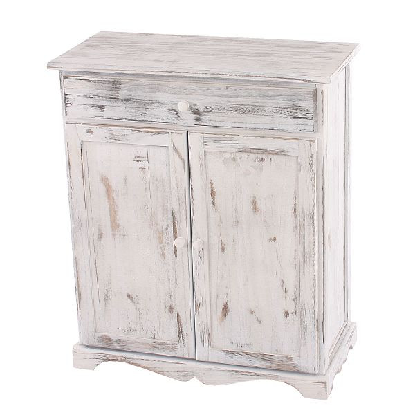 Mendler Kommode Schrank, 78x66x33cm, Shabby-Look, Vintage, weiß, 30355