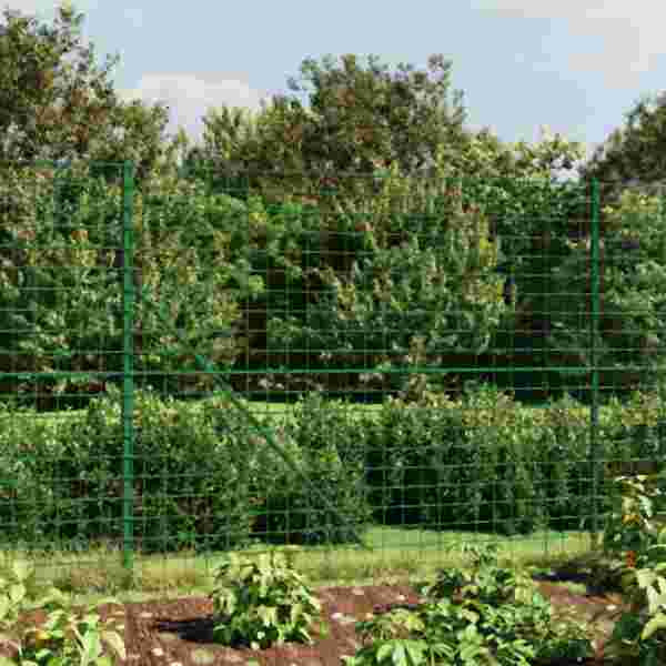 vidaXL Maschendrahtzaun Grün 2x25 m Verzinkter Stahl, 154094