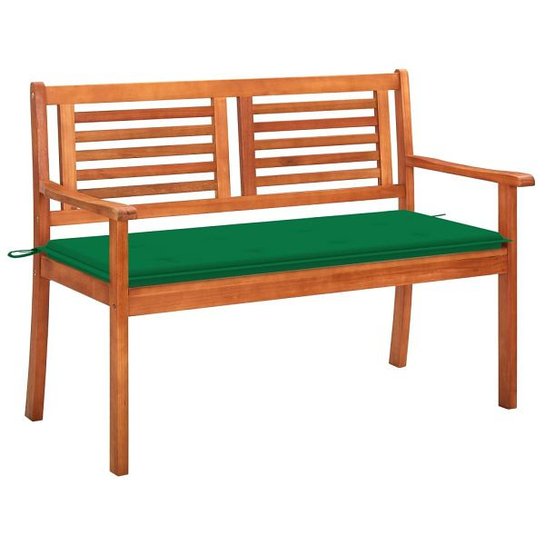 vidaXL 2-Sitzer-Gartenbank mit Auflage 120 cm Massivholz Eukalyptus, 3060974