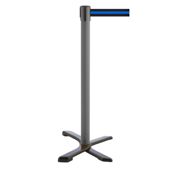 Stein HGS Personenleitsystem -P-Line Compact-, grau, schwarz/blau/schwarz waagerecht (gestreift), mit Gurtendstück (Standard), 34866-0802