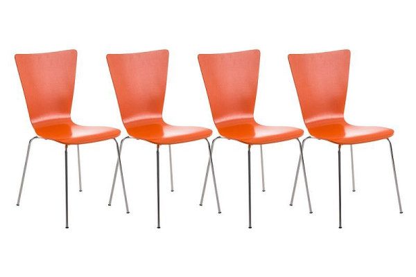 CLP Besucherstuhl Aaron, orange, VE: 4 Stück, 151421309