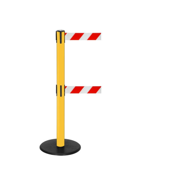 Stein HGS Personenleitsystem -P-Line Duo Safety-, gelb, rot/weiß diagonal (schraffiert), mit Sicherheitsverschluss (selbstlösend), Gurtlänge: 4 m, 15171-0303