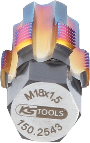 KS Tools Gewindeschneider mit Führungsbolzen für Lambdasonden, M18x1,5, 150.2543