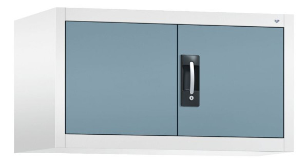 C+P Flügeltürenschrank Acurado-900, H500xB930xT500 mm, Weiß/Horizontblau, 9284-000 S10309