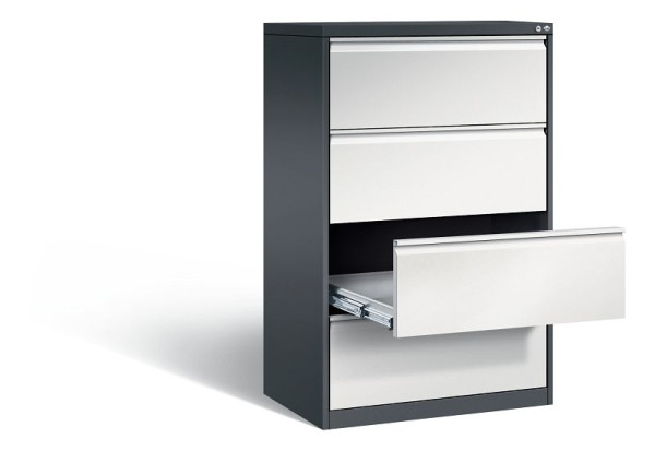 C+P Karteischrank Acurado, H1357xB787xT590mm, Farbe: Schwarzgrau / Lichtgrau, Griffleiste, 12934-322 S10015