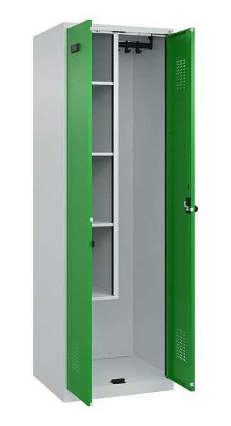 C+P Putzmittel-Spind Evolo PLUS, 2 Abteile, 1850x600x500mm, 7035/6037, Drehriegel, 049100-00 S10011