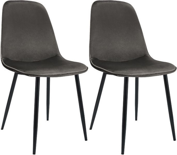CLP 2er Set Esszimmerstuhl Maryam Samt, anthrazit, 327149