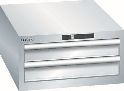 LISTA Schubladenschrank 27x36E (BxTxH) 564x725x283mm AUTO Lock, Lichtgrau, 2 Schubladen, Fronthöhen: 100 mm, 78.499.020.A