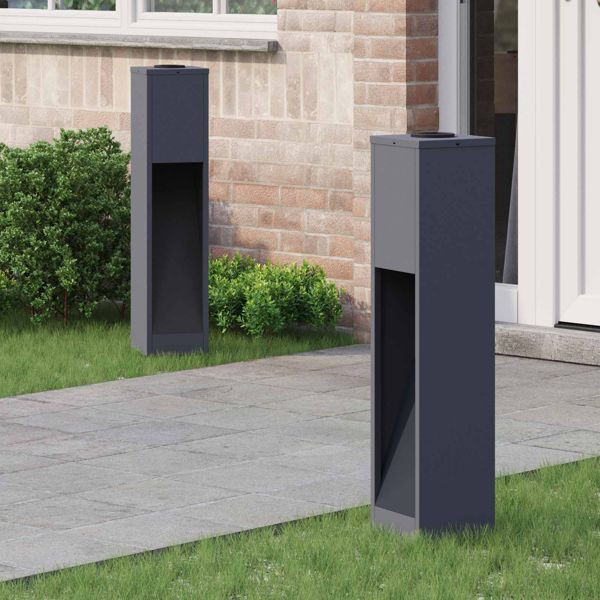 vidaXL Solar LED Wegeleuchte 2 pcs Anthrazit Kalt gewalzter Stahl, 879718