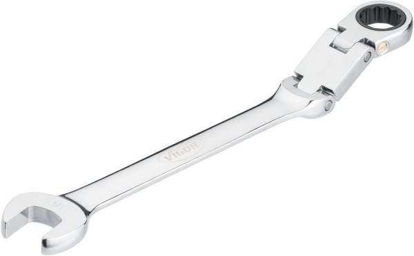 VIGOR Doppelgelenk Ratschen-Ring-Maulschlüssel, Außen-Doppel-Sechskant Profil, Außen-Sechskant Profil, 16 mm, V6752-16