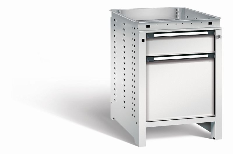 Otto Kind Werkbank Serie function Typ 105, ohne Platte, Unterbau mit Zentralverschluss, komplett RAL 7035, 072322317
