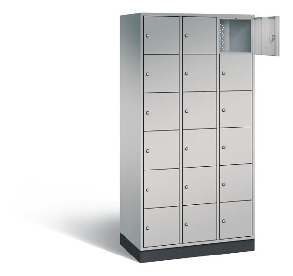 C+P Schließfachschrank Intro, H1950xB920xT490mm, Farbe: Weißaluminium, 8670-301 S10025