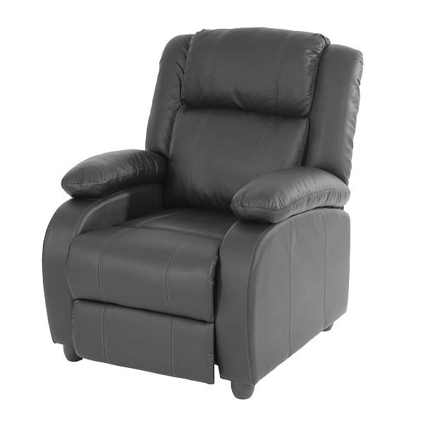 Mendler Fernsehsessel Relaxsessel Liege Sessel Lincoln, Kunstleder, schwarz, 31576