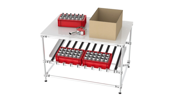 TRILOGIQ Arbeitstisch mit FiFo-Ebene, 1200 x 800 x 815 mm, 8-7