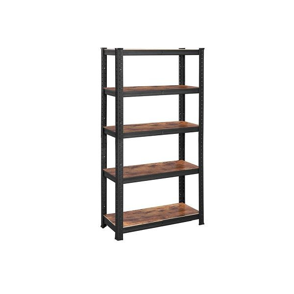SONGMICS Lagerregal mit 5 Ebenen bis 650 kg belastbar, Schwarz-Vintagefarben, GLR030B01