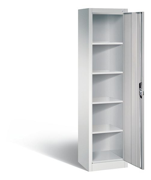 C+P Büroschrank Acurado, H1950xB502xT400mm, Farbe: Lichtgrau / Weißaluminium, Muldengriff, 5 OH, 9234-000 S10201