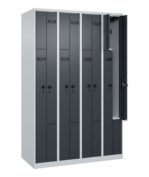 C+P Z-Spind Evolo PLUS, 8 Fächer, 1850x1200x500mm, 7035/7016, Drehriegel, 049003-408 S10010