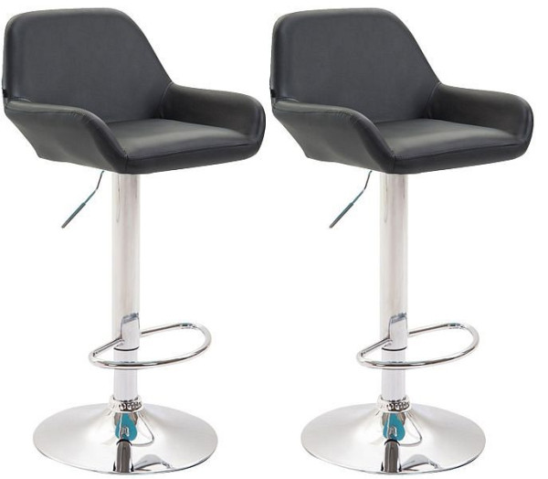 CLP Barhocker Braga Kunstleder chrom, schwarz, VE: 2 Stück, 316079