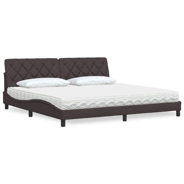 vidaXL Bett mit Matratze Dunkelbraun 200x200 cm Stoff, 3310765