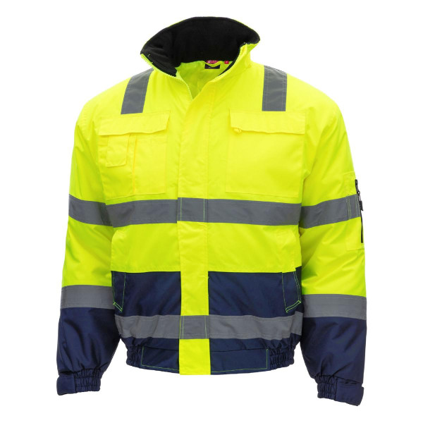 NITRAS MOTION TEX VIZ, Warnschutz-Pilotenjacke, neongelb / blau, Größe: XS, VE: 10 Stück, 7143-XS