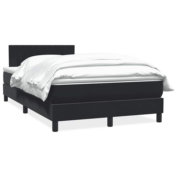 vidaXL Boxspringbett mit Matratze Schwarz 120x220 cm Samt, 3316445