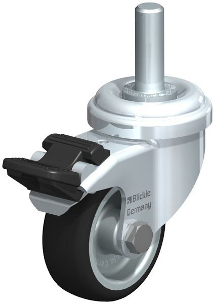 Blickle LRA-PATH 50G-FI-GS10 Apparate-Lenkrolle mit Gewindestift & Feststeller, Thermoplastisches Polyurethan, Grau, 848521