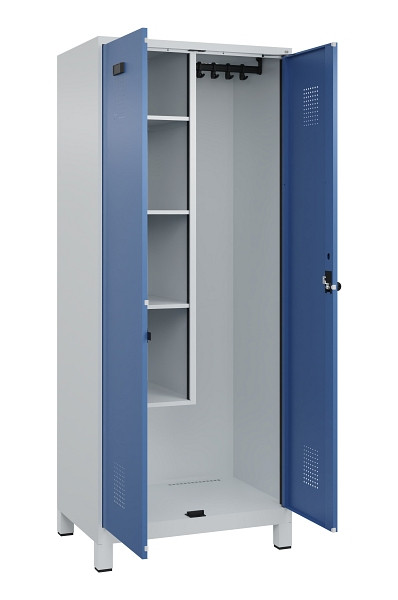 C+P Putzmittel-Spind Evolo PLUS, mit Füßen, 2 Abteile, 1950x800x500mm, 7035/502, Drehriegel, 049110-02 S10008
