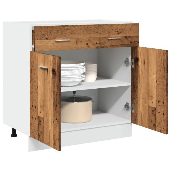 vidaXL Schubunterschrank Altholz-Optik 80x46x81,5 cm Holzwerkstoff, 856092