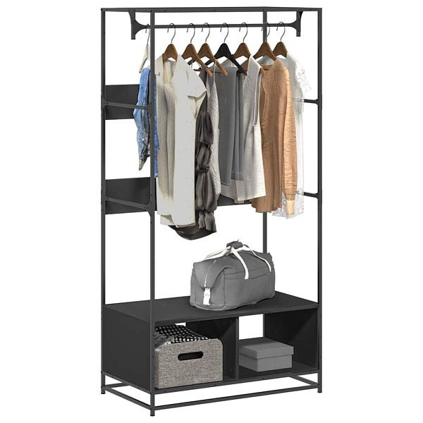 vidaXL Kleiderständer Schwarz 90x50x180 cm Holzwerkstoff, 849294