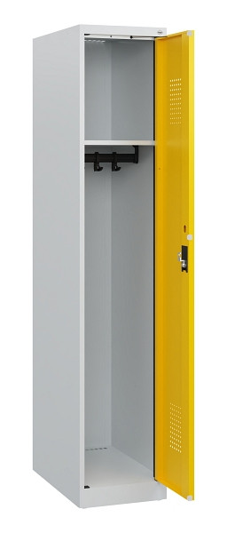 C+P Spind Evolo PLUS, Sockel, 1 Abteil, 1630x300x500mm, 7035/1023, Zylinderschloss, 0490205-10 S10020